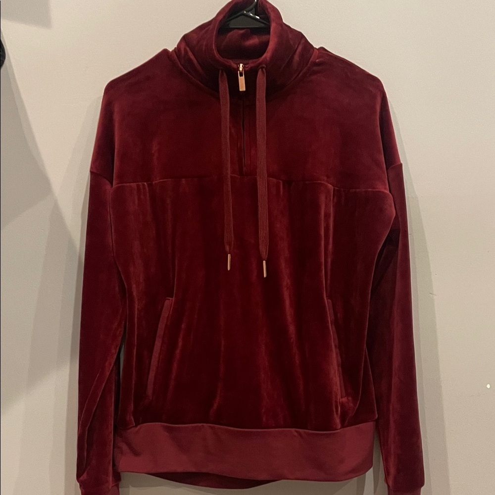 Burgundy Velvet Pullover athletic sweatshirt champion brand like new
